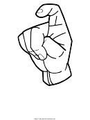 Letter X Sign Language Template - Outline-no Label
