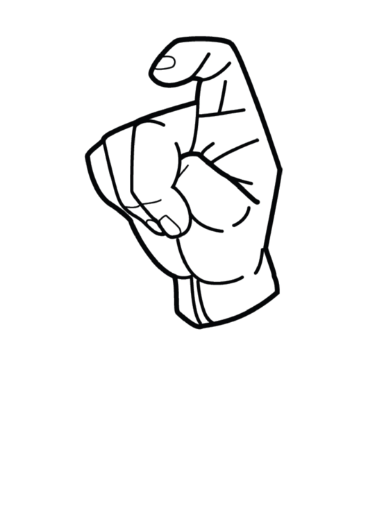 Letter X Sign Language Template - Outline-No Label Printable pdf