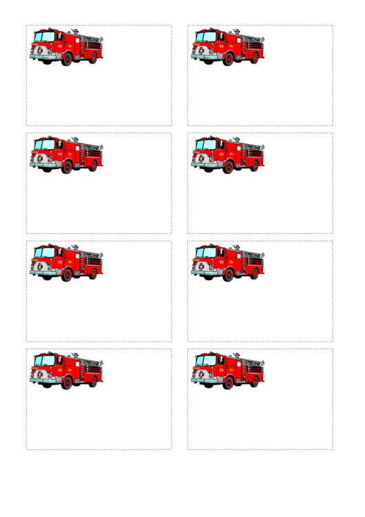 Fire Engine Name Tag Template Printable pdf