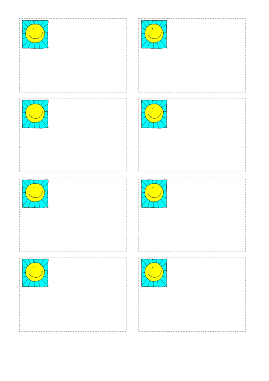 Sun Smiling Name Tag Template Printable pdf
