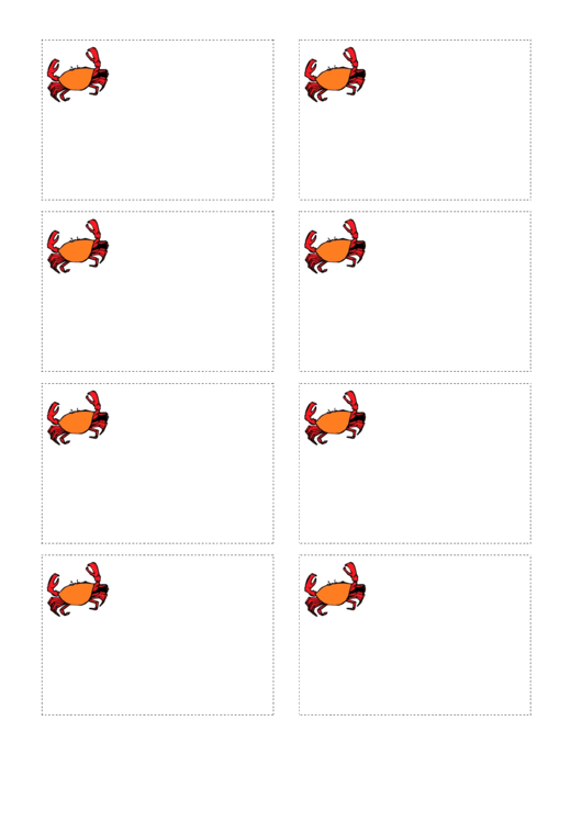 Crab Name Tag Template Printable pdf