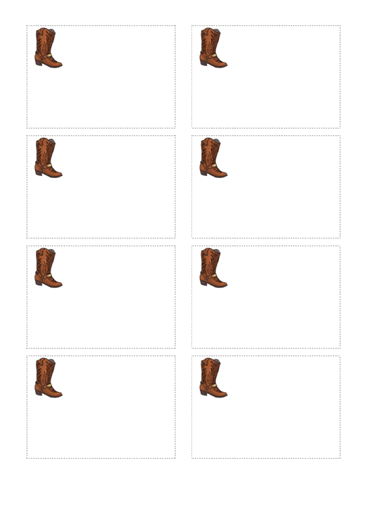 Cowboy Boot Name Tag Template Printable pdf