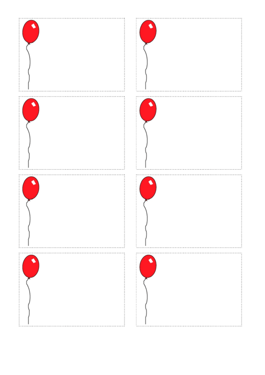 Balloon Red Name Tag Template Printable pdf