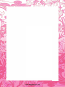 Pink Flowers Page Border Templates