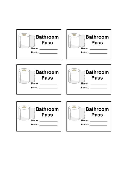 Bathroom Pass With Name Printable pdf