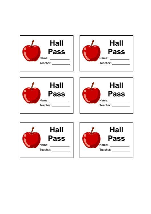 Hall Pass Template Printable pdf