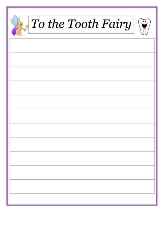 Tooth Fairy Writing Paper Printable pdf