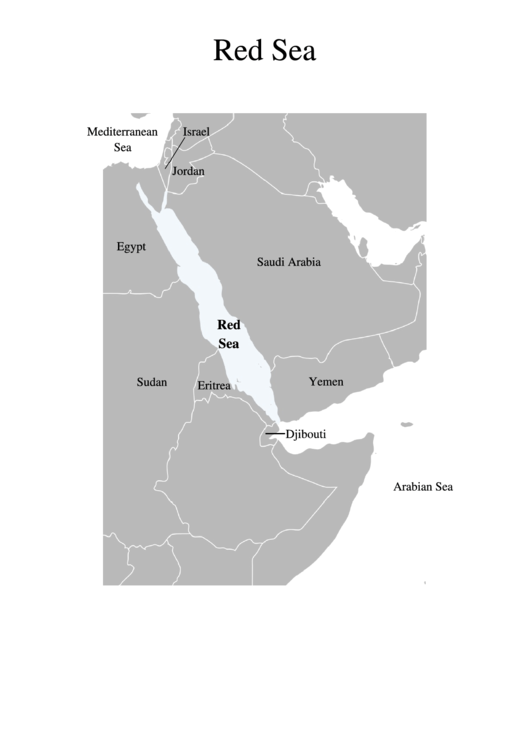 Red Sea Map Template Printable pdf