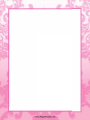 Pink Flowers Page Border Templates