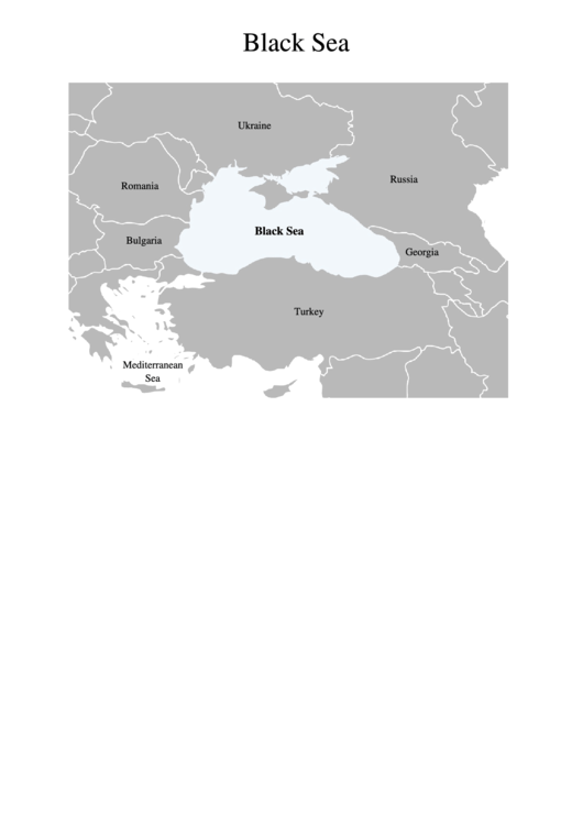 Black Sea Map Template Printable pdf