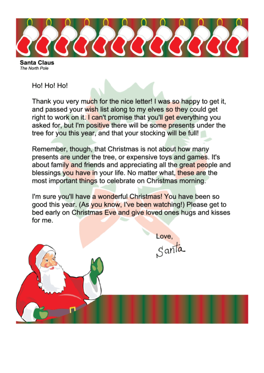 Money Is Tight Santa Letter Template Printable pdf