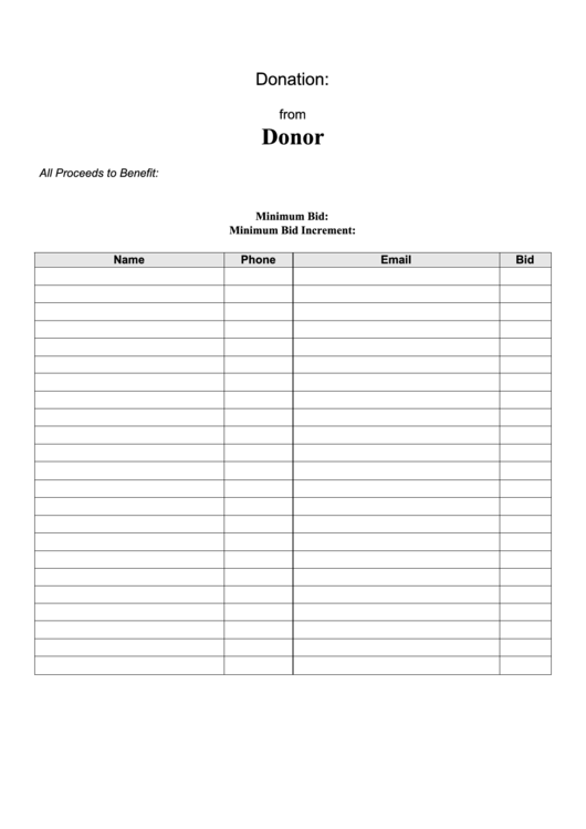 Donation Form Printable pdf