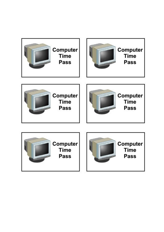 Computer Time Pass Template