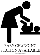 Baby Changing Station Available With Caption Sign