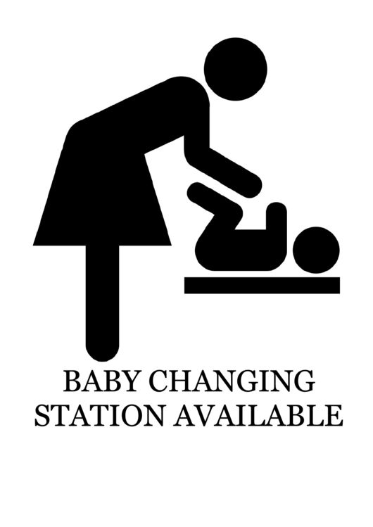 Baby Changing Station Available With Caption Sign Printable pdf