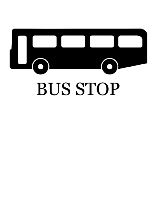 Bus Stop With Caption Sign Printable pdf