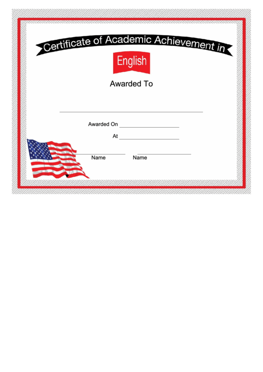 Usa English Language Certificate Printable pdf