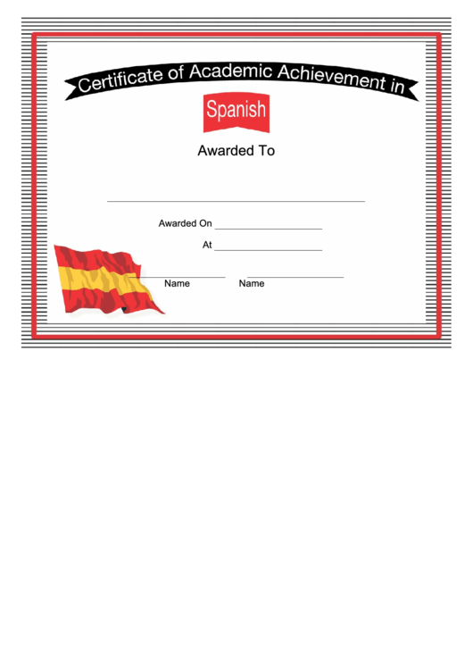 Spain Spanish Language Certificate Printable pdf