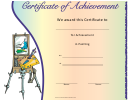 Painting Achievement Certificate Template