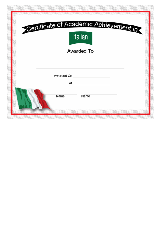 Italy Italian Language Certificate Printable pdf