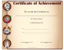Performing Arts Achievement Certificate Template