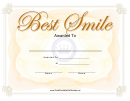 Best Smile Yearbook Certificate
