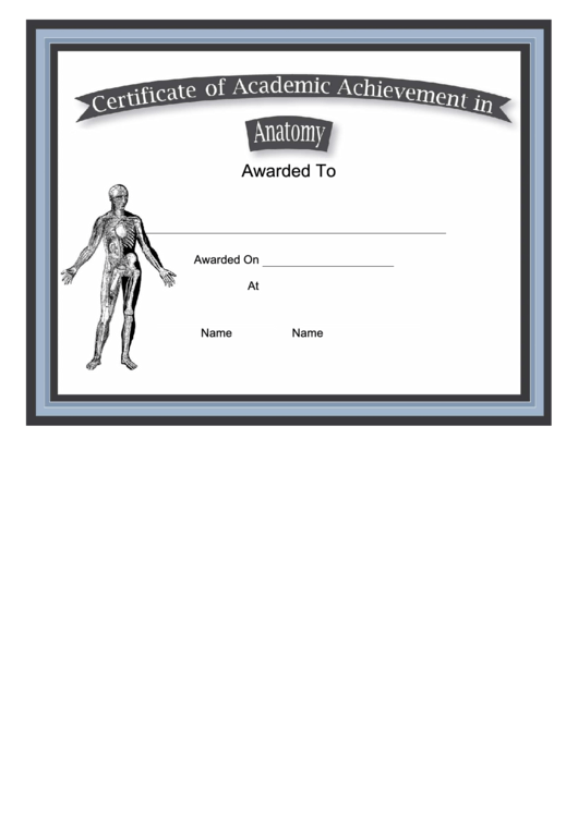Anatomy Academic Certificate Printable pdf