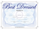 Best Dressed Yearbook Certificate