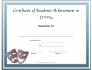 Drama Academic Certificate