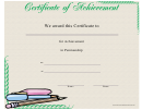 Penmanship Achievement Certificate Template