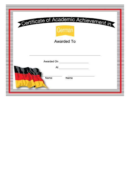 Germany German Language Certificate Printable pdf