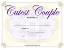 Cutest Couple Yearbook Certificate