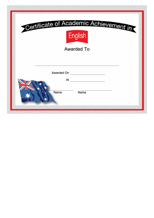 Australia English Language Certificate Printable pdf