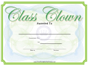 Class Clown Yearbook Certificate