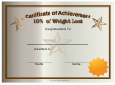 Weight Loss 10 Percent Certificate