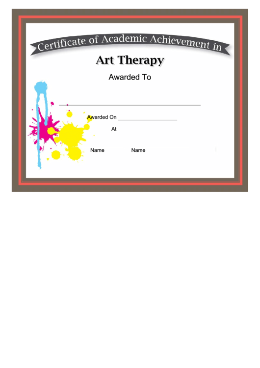 Art Therapy Academic Certificate Printable pdf