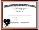 Cinematography Academic Certificate