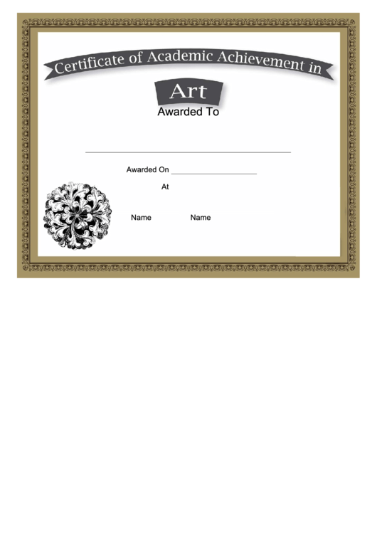 Art Academic Certificate Template (Flower) Printable pdf