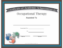 Occupational Therapy Academic Certificate