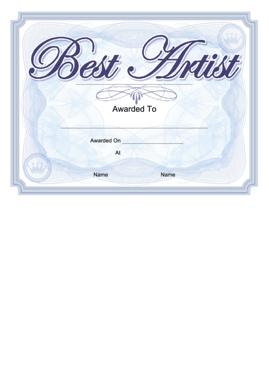 Yearbook Award Best Artist printable pdf download