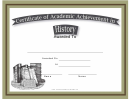 History Academic Certificate
