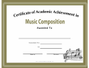 Music Composition Academic Certificate