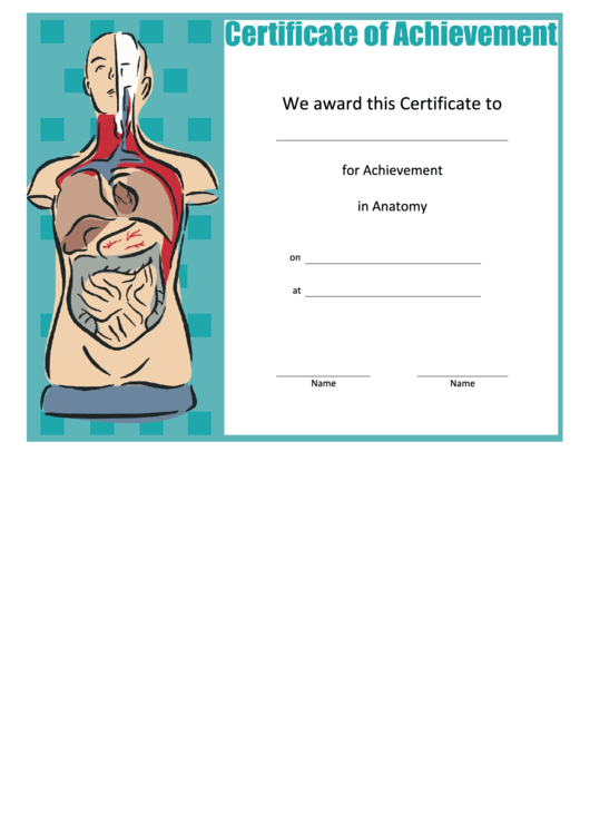 Anatomy Achievement Printable pdf