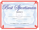Best Sportsman Certificate