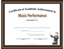 Music Performance Academic Certificate