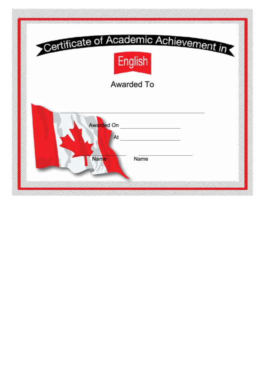 Canada English Language Certificate Printable pdf