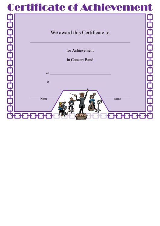 Concert Band Achievement Printable pdf
