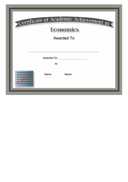 Economics Academic Certificate Printable pdf