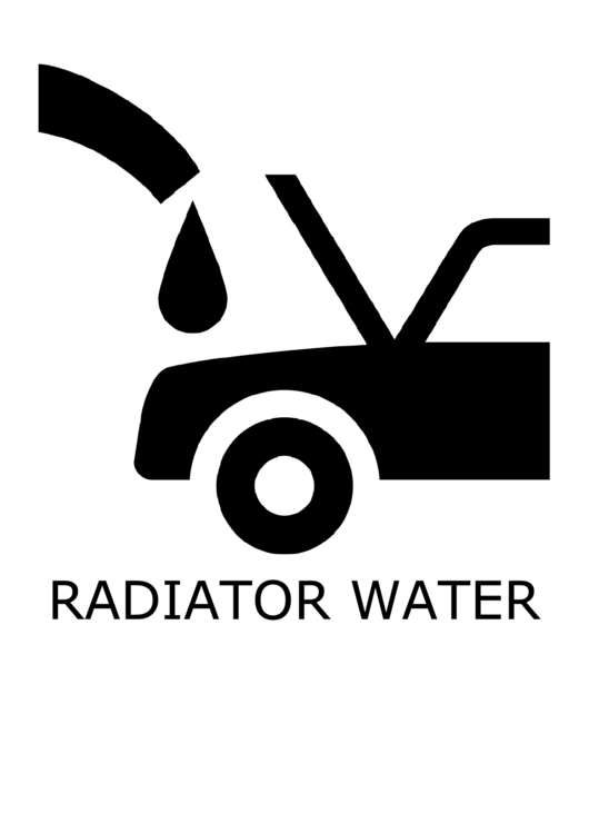 Radiator Water With Caption Sign Printable pdf