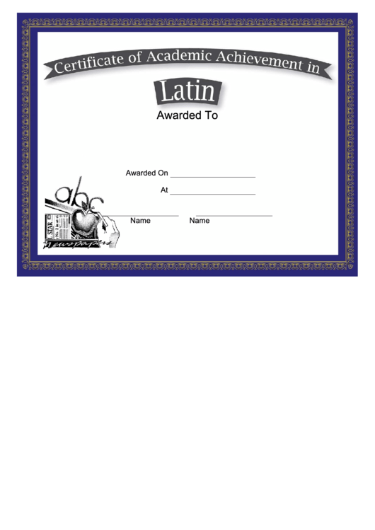 Latin Academic Certificate Printable pdf